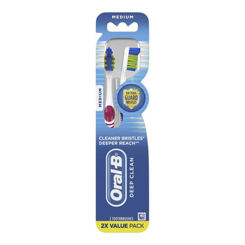 Oral B Complete Deep Clean Multi Level Bristle Toothbrush Value Pack, Medium, 2 Ea